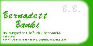 bernadett banki business card